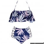 Leoparts Women Fashion Two Pieces Swimsuits Sexy Print Halter Shoulder Bikini Navy Blue&pink B077QJR418